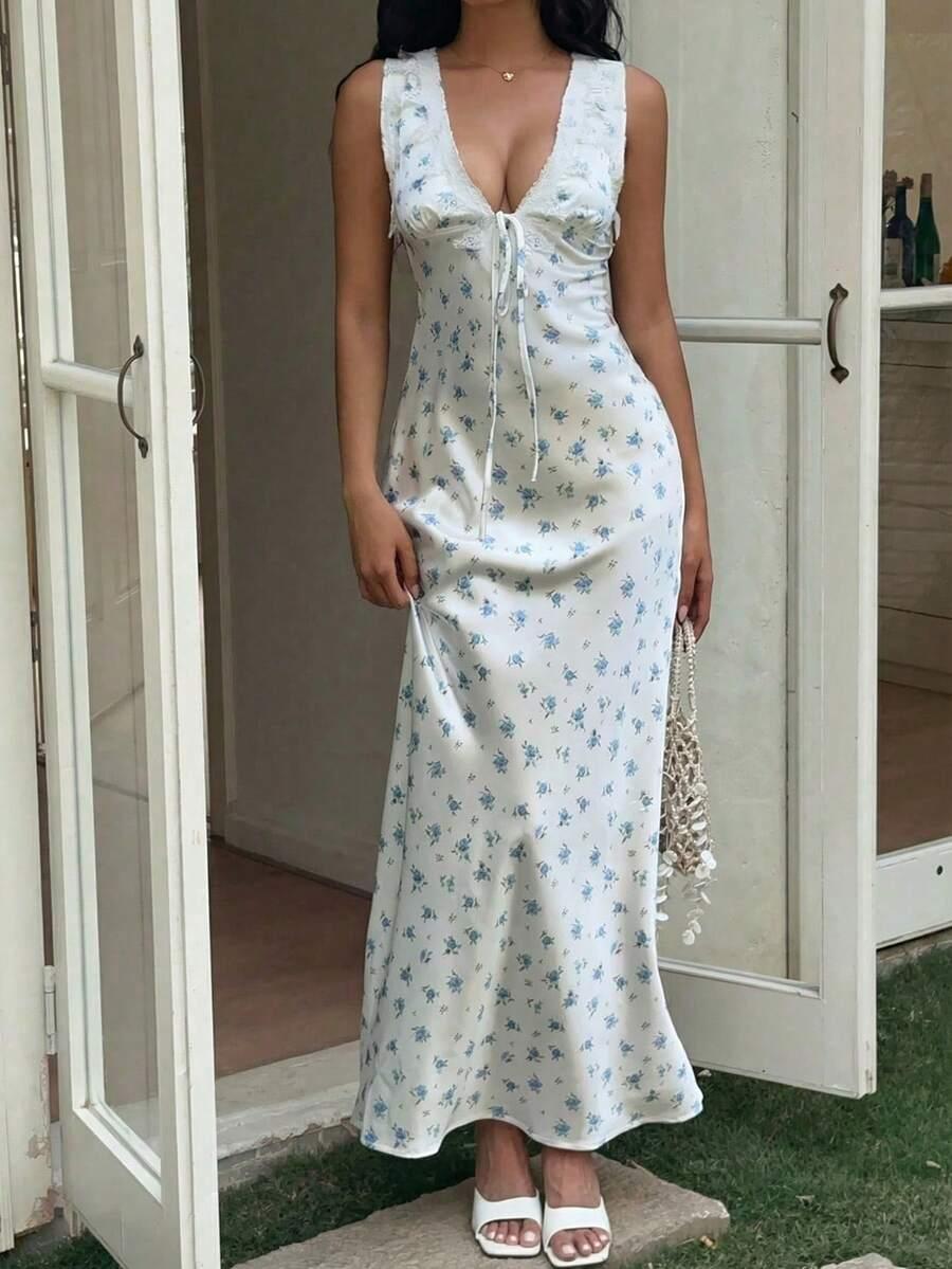 SUKIENKA SATYNOWA W KWIATY