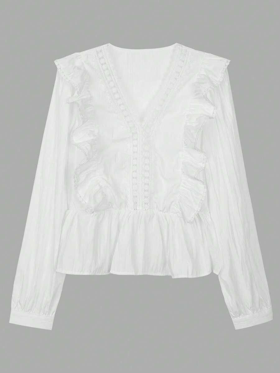 BIAŁA BLUZKA V-NECK