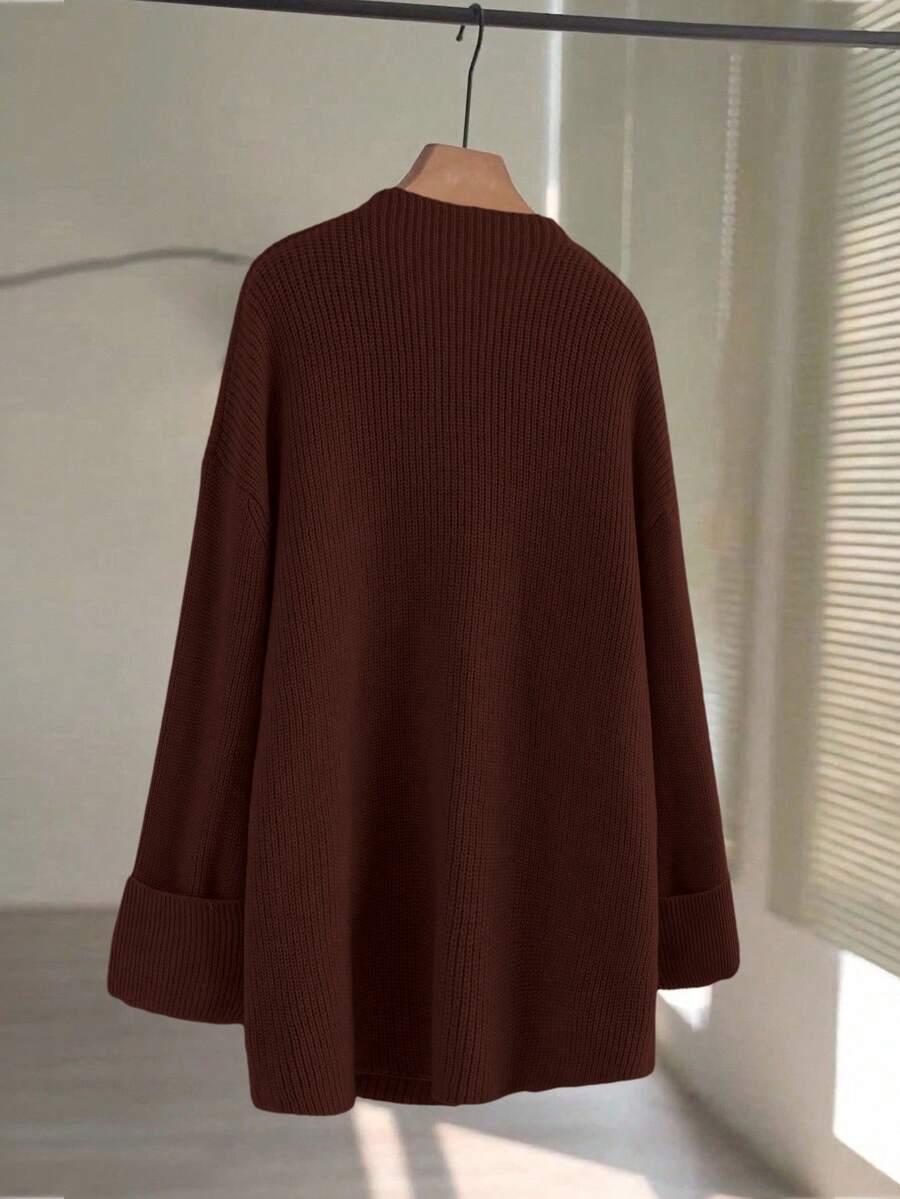 brązowy sweter narzutka