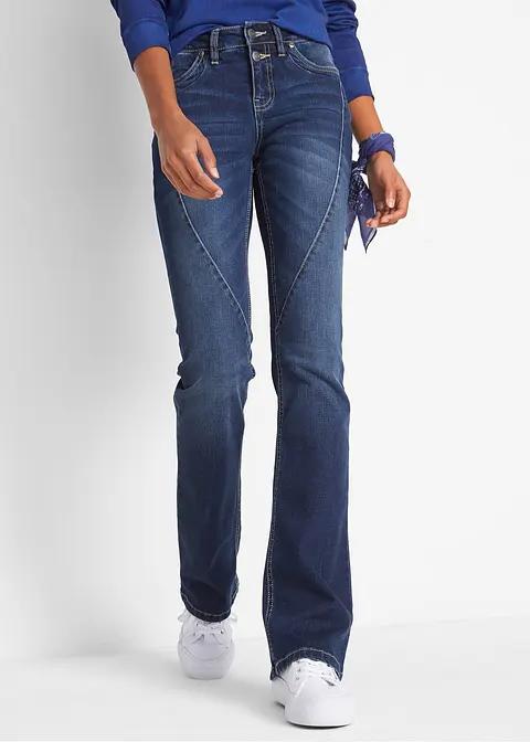 JEANSY DAMSKIE FLARE REGULAR BAWEŁNA DŁUGA NOGAWKA