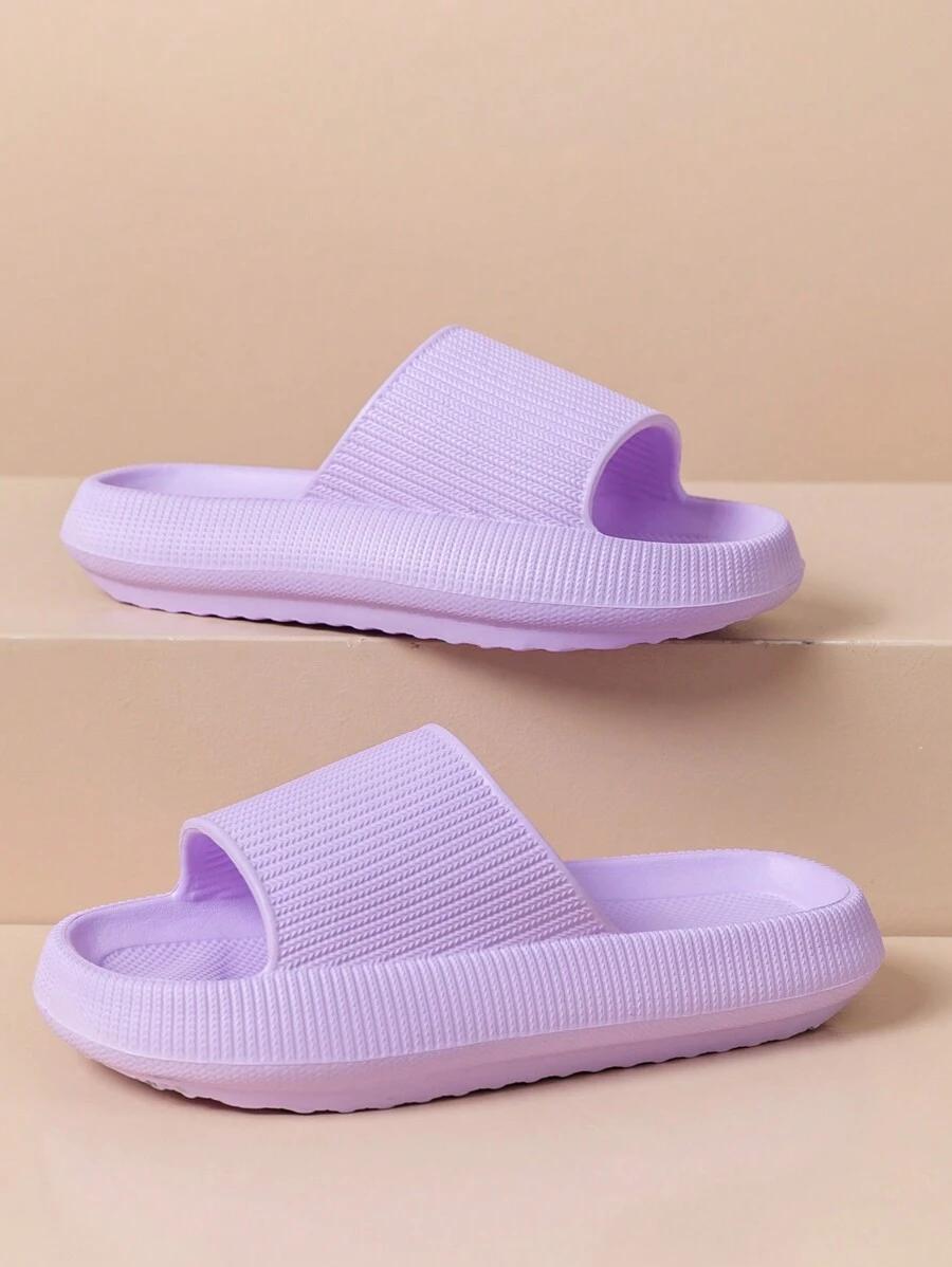 fioletowe klapki casual