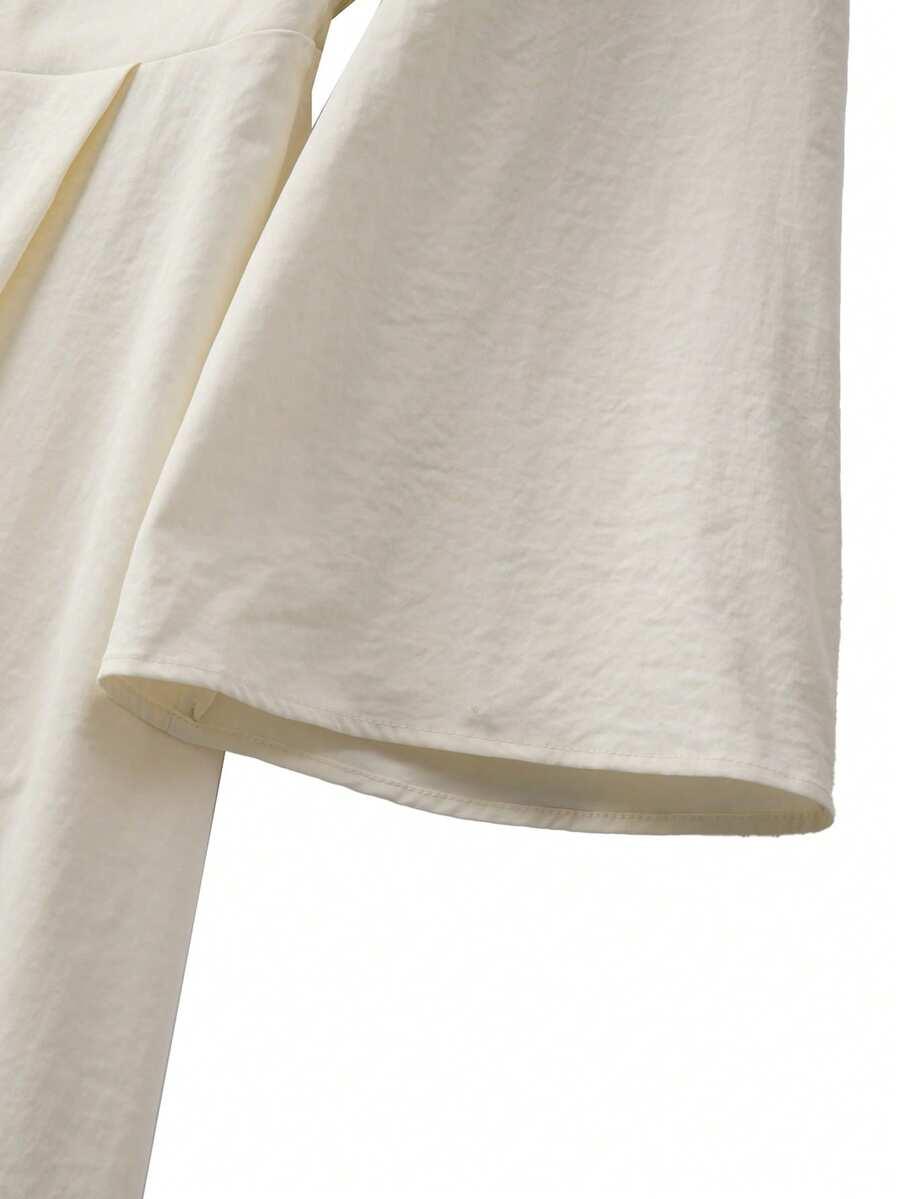 ecru sukienka v-neck