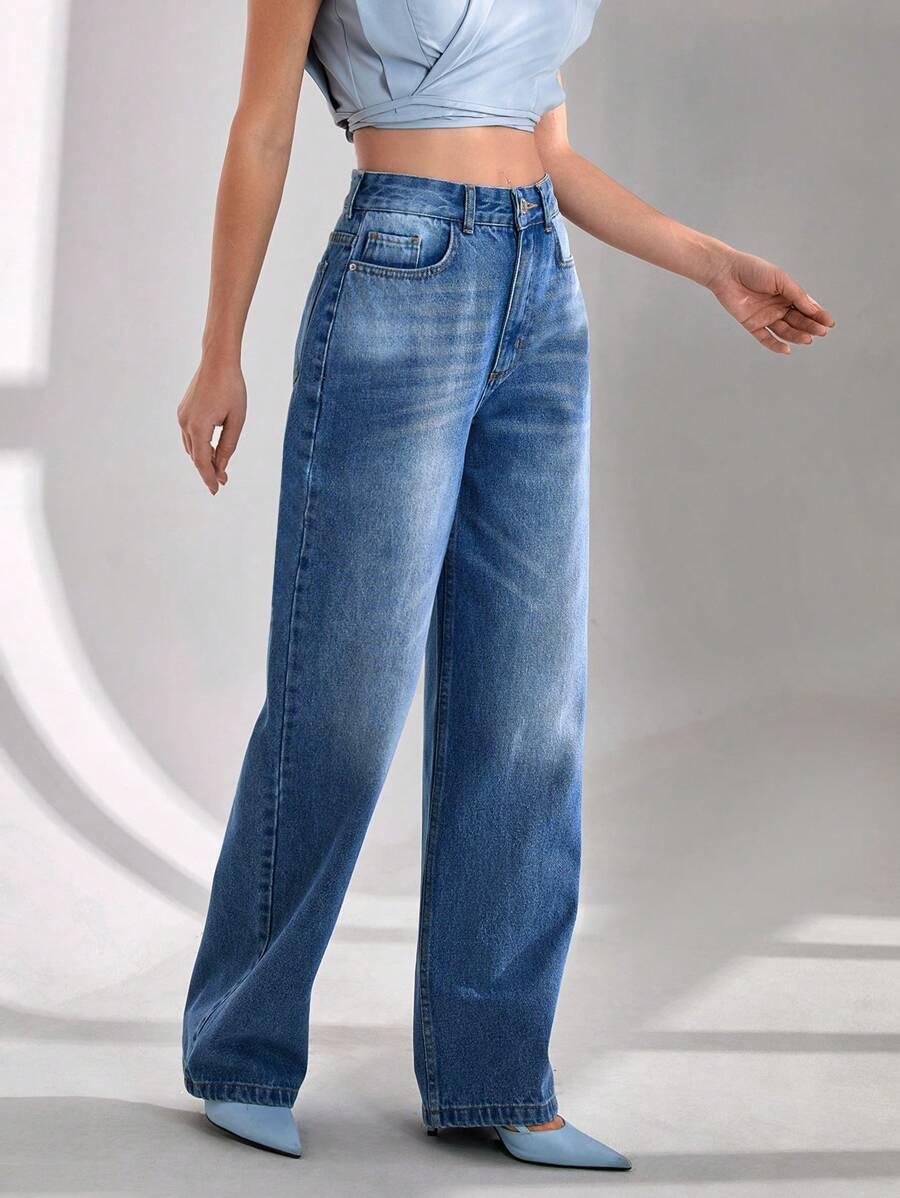 JEANSY DAMSKIE MOM JEANS BAWEŁNA WYSOKI STAN