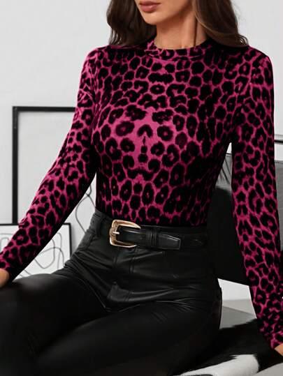 BLUZKA Z DŁUGIM RĘKAWEM ANIMAL PRINT