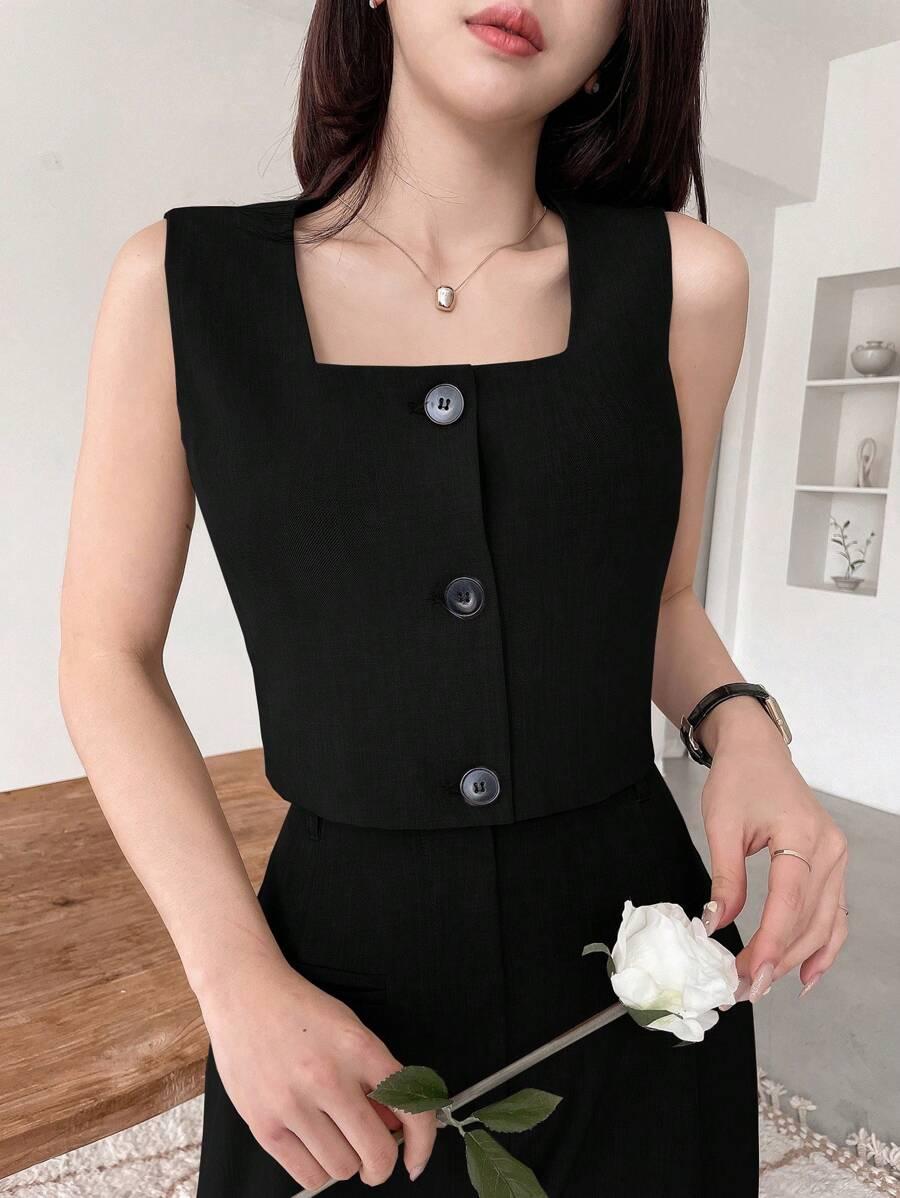 CZARNE ELEGANCKIE SPODNIE