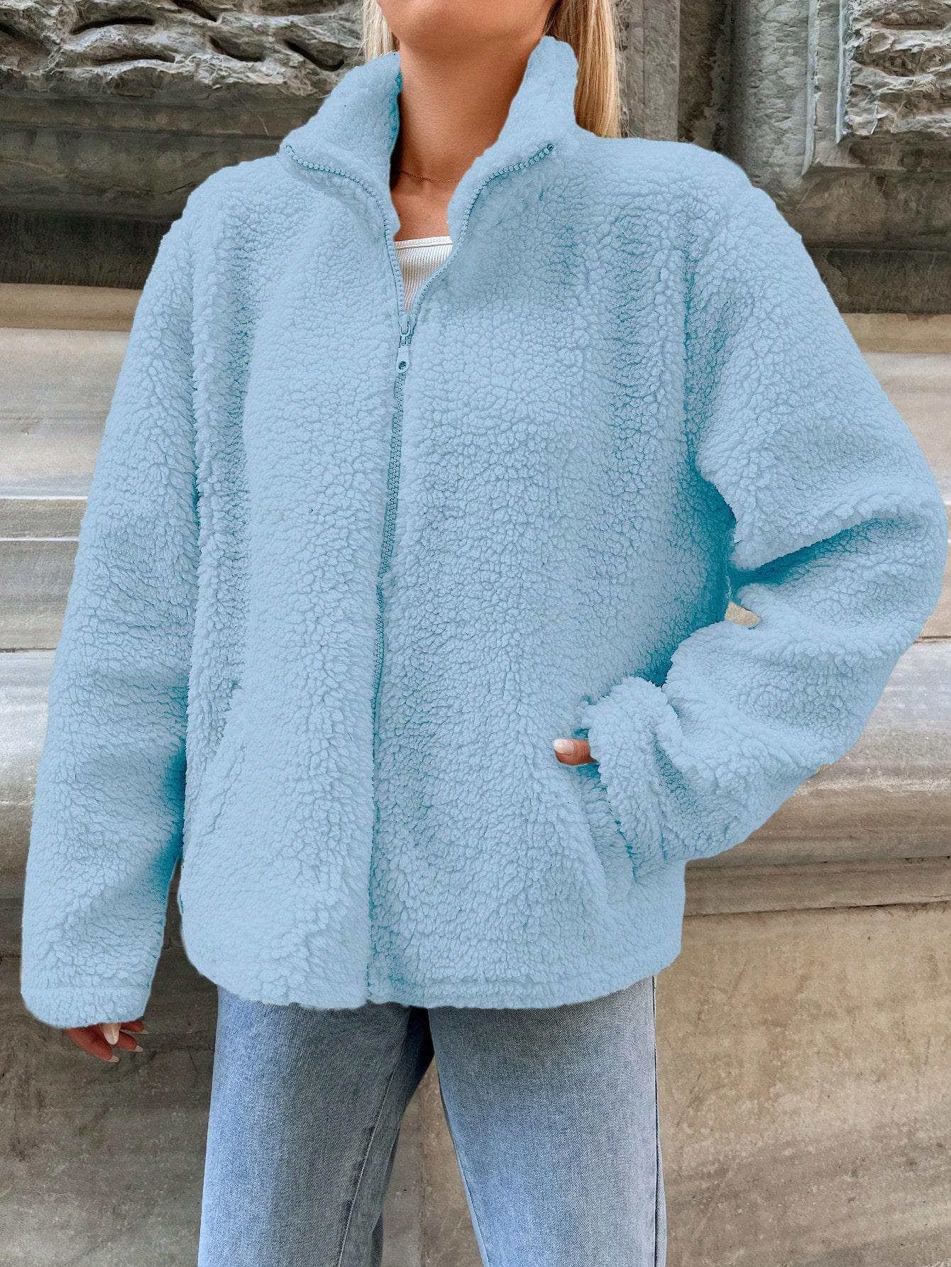 niebieska ROZPINANA BLUZA