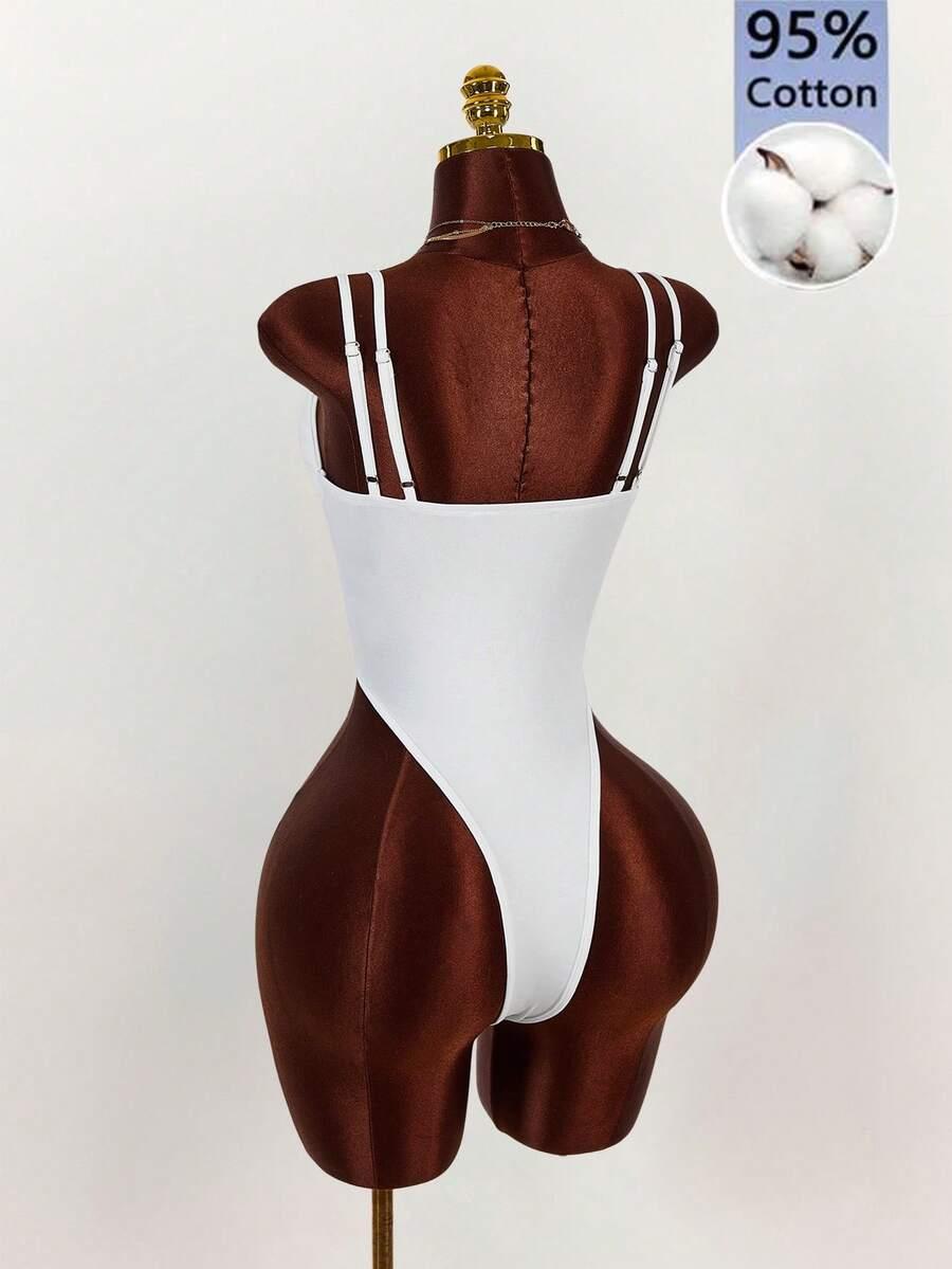 białe body wzór napis