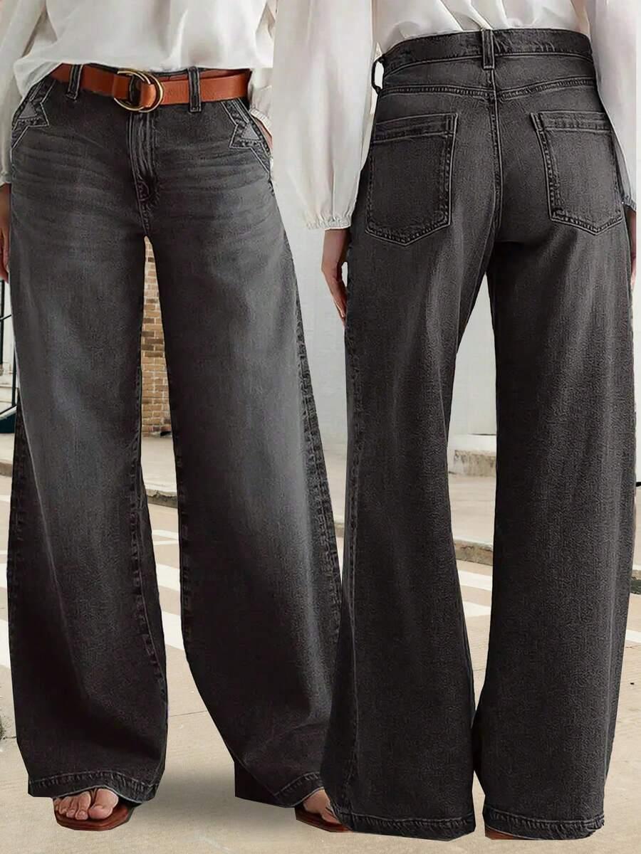 CZARNE SPODNIE JEANS