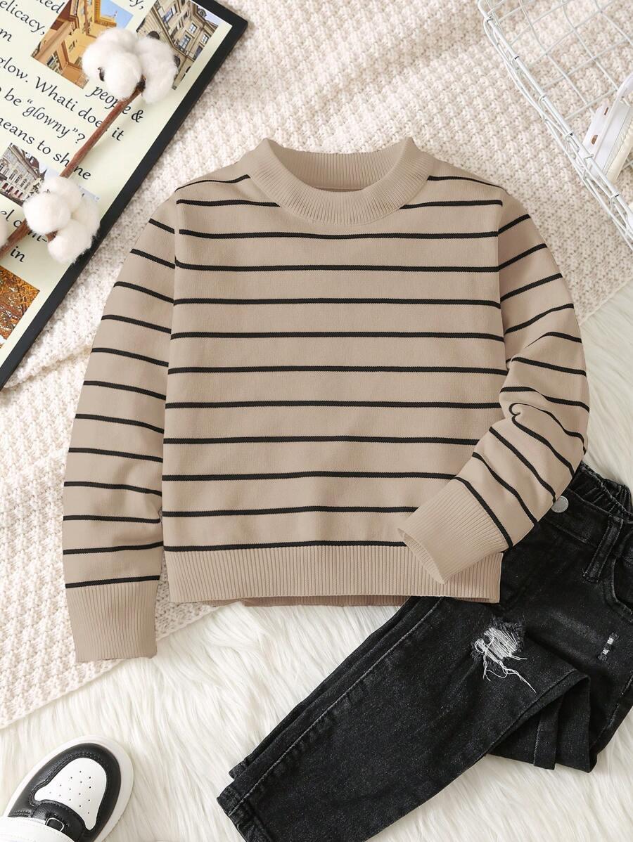 sweter w paski długi rękaw