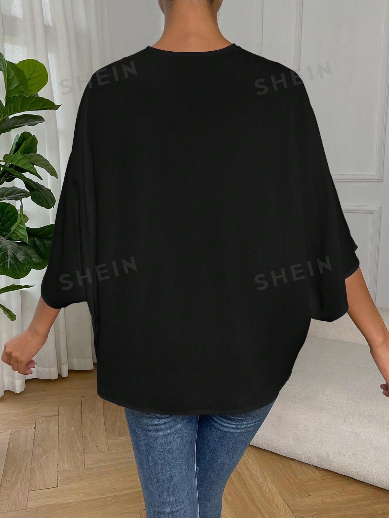 czarna bluzka v neck