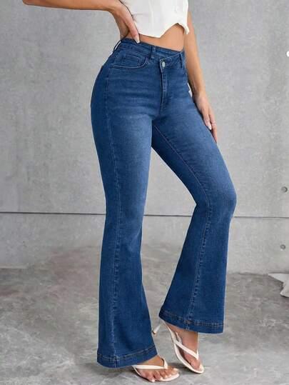 niebieskie jeansy casual