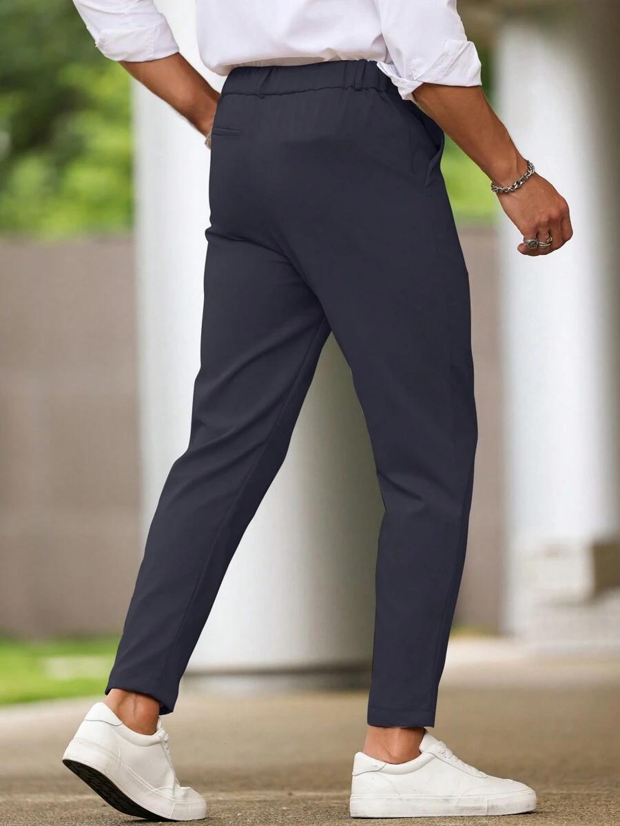 GRANATOWE SPODNIE CASUAL