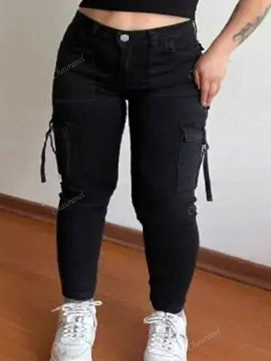 CZARNE SPODNIE JEANS