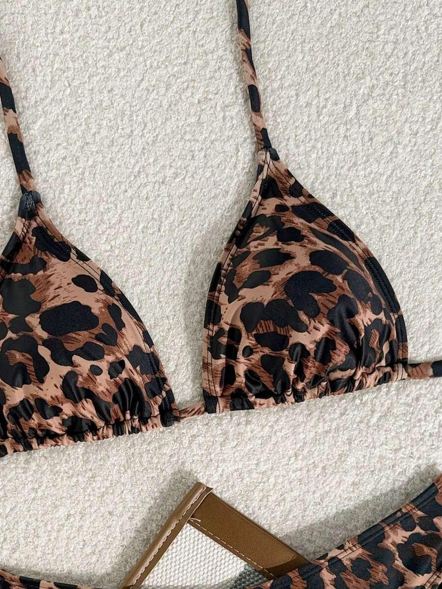 dwuczęściowy strój kąpielowy animal print