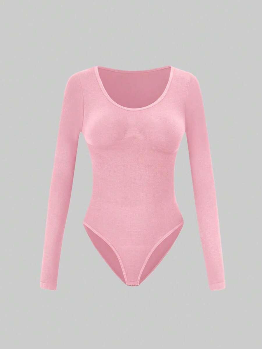 RÓZOWE BODY DŁUGI RĘKAW