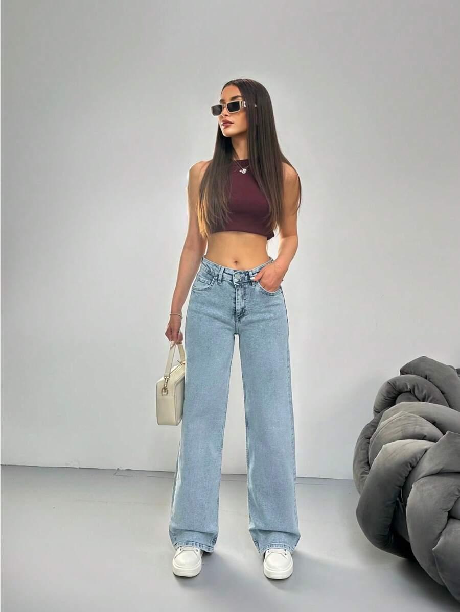 NIEBIESKIE SPODNIE JEANS