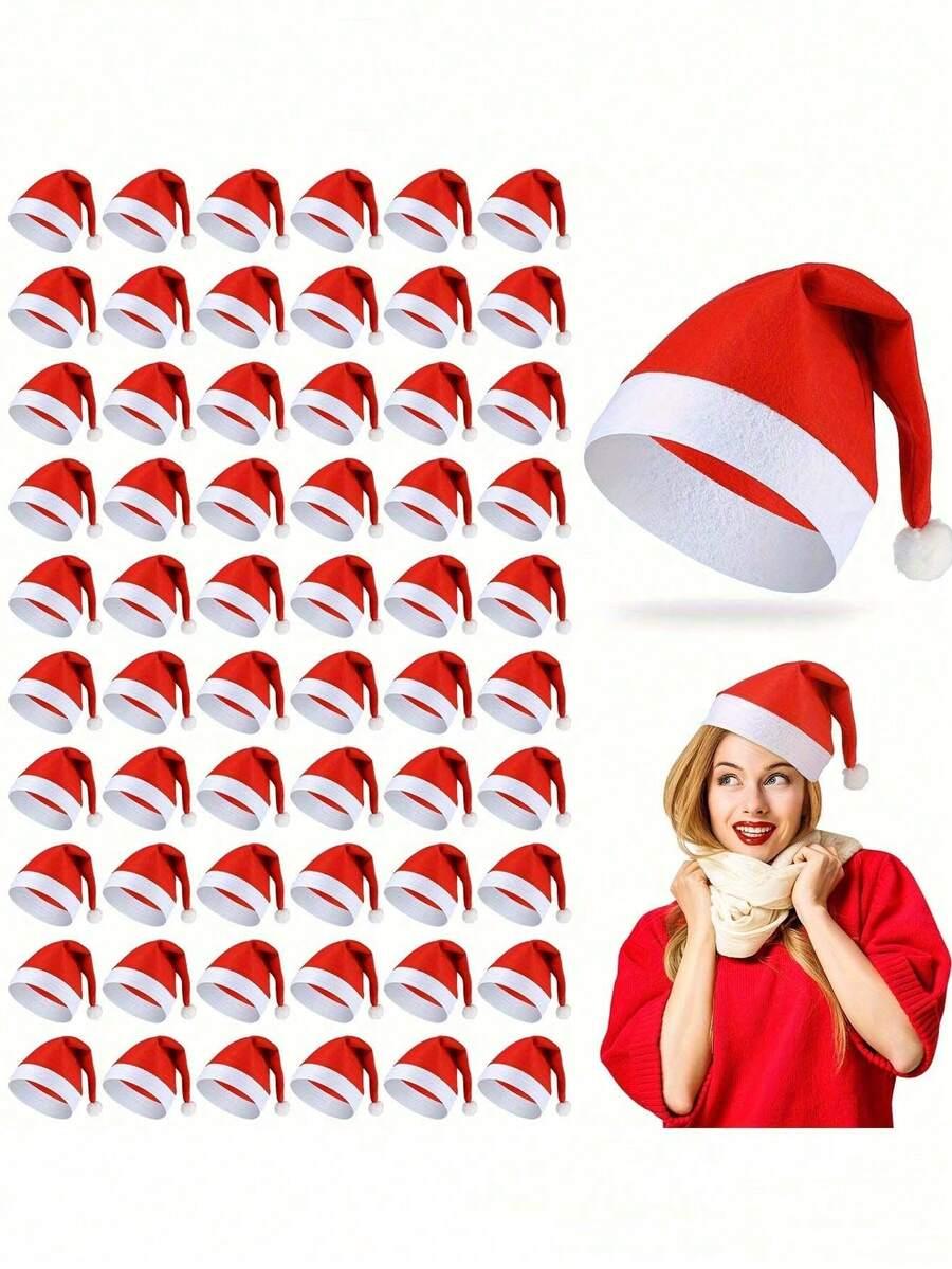 czerwona świąteczna czapka święty mikołaj pompon 5-pack