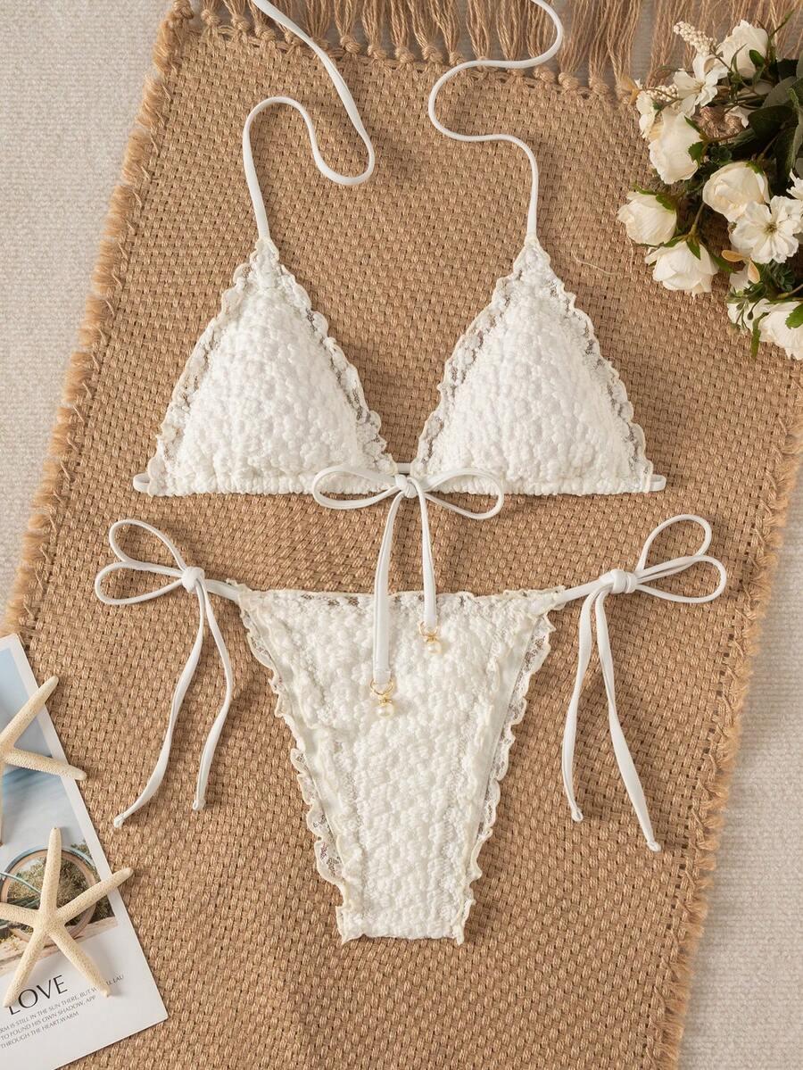 dwuczęściowy kostium bikini koronka