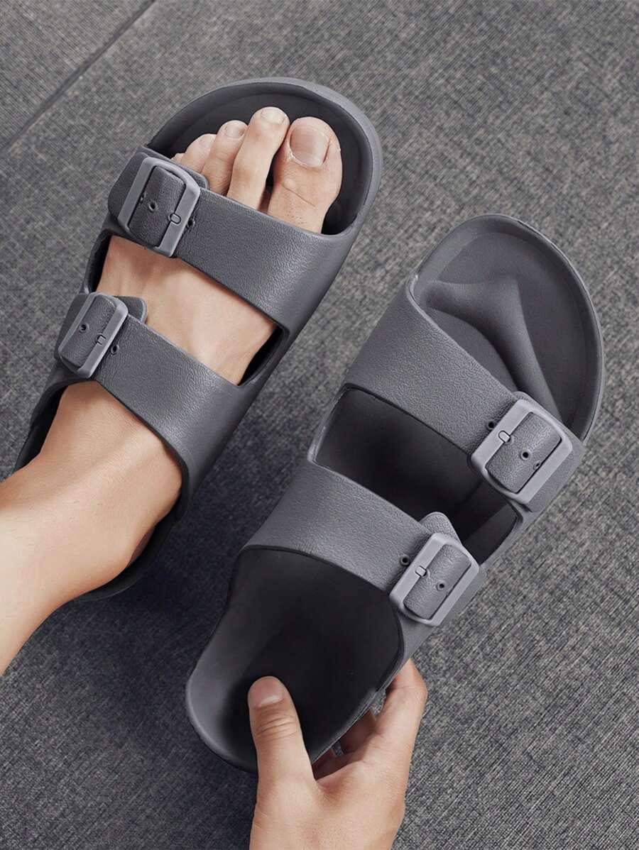 szare klapki paski 