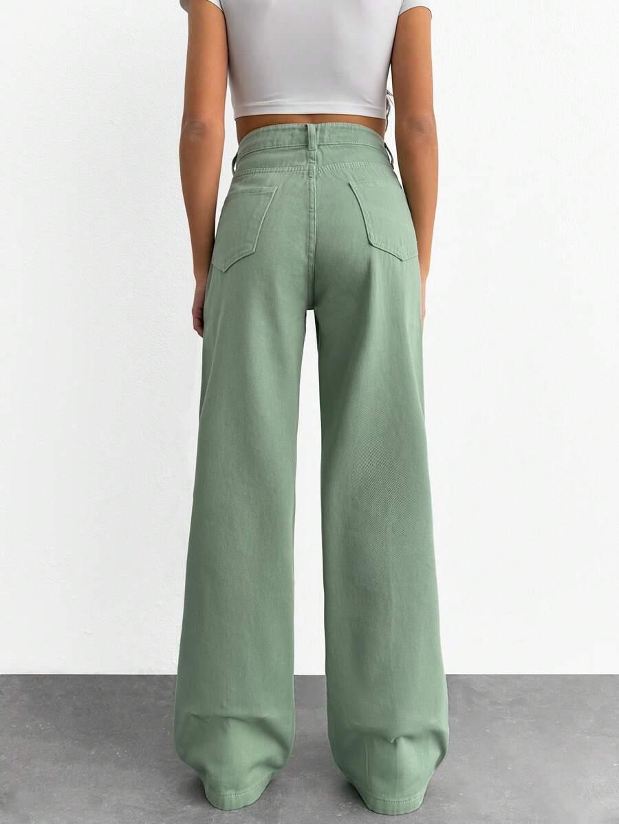 ZIELONE SPODNIE JEANS