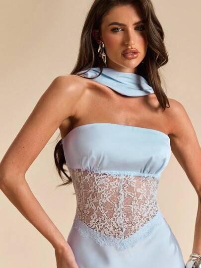 NIEBIESKA MAXI SUKIENKA 