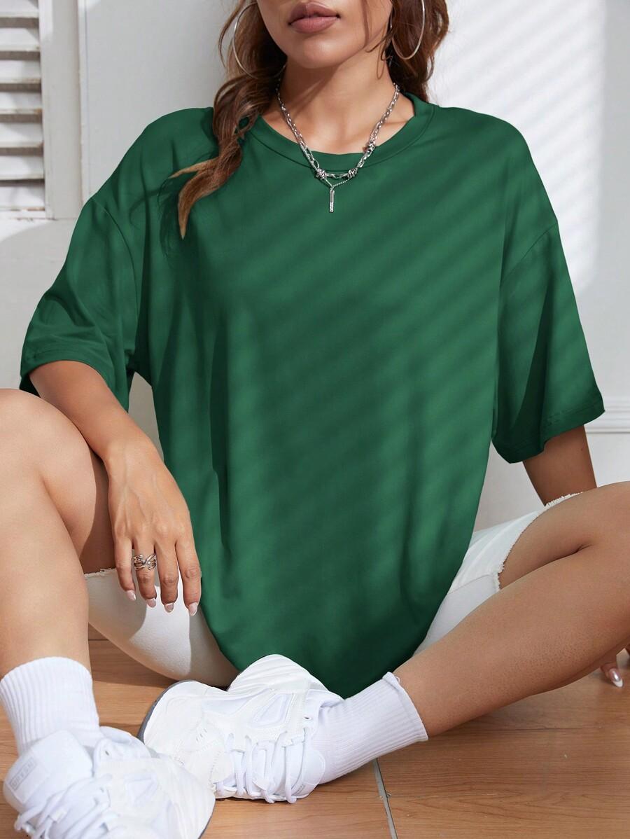 ZIELONY T-SHIRT OVERSIZE