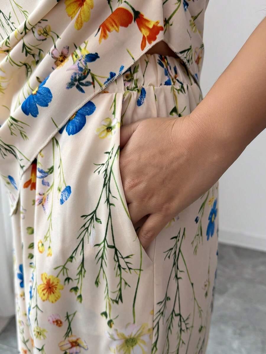 komplet top spodnie w kwity