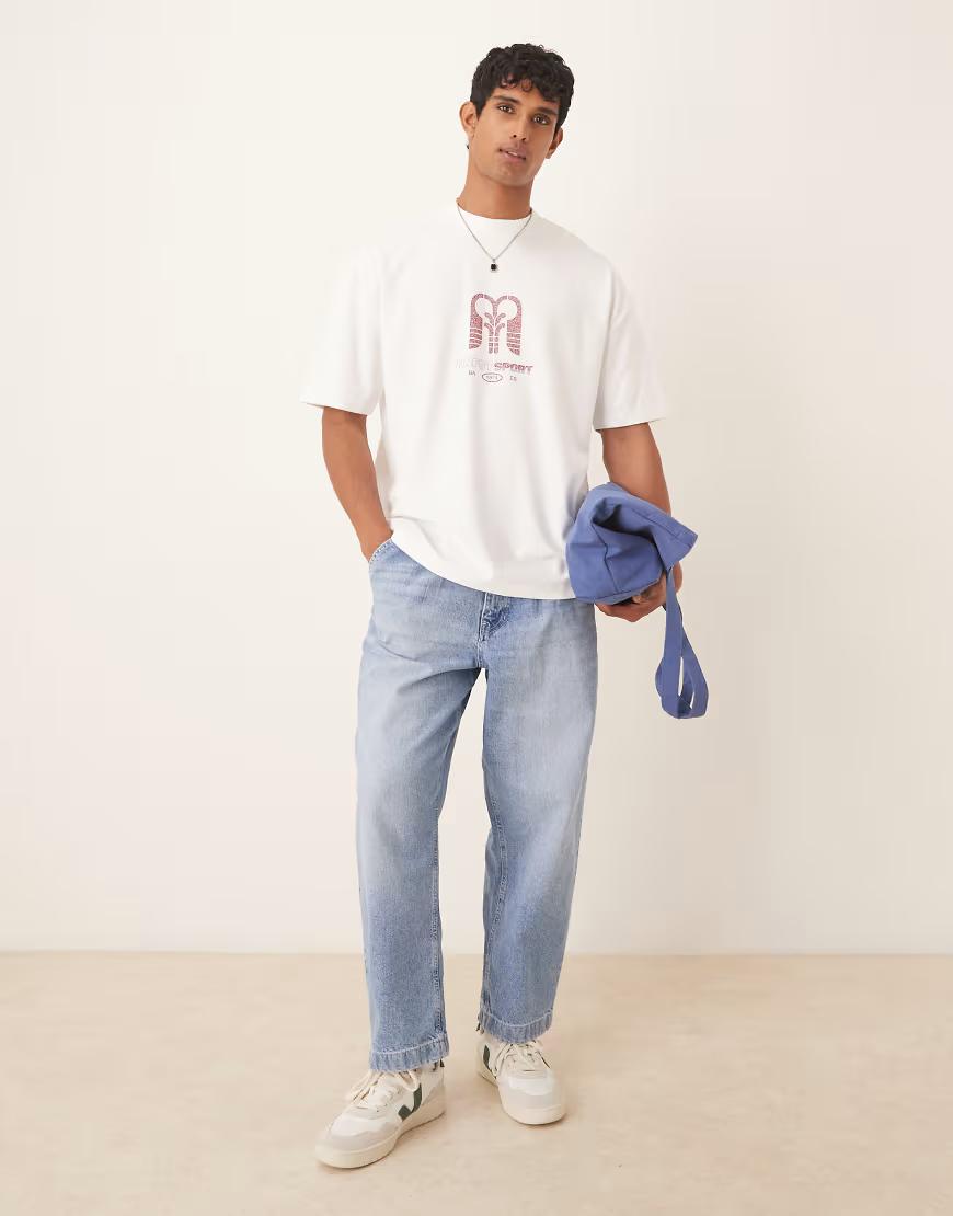 BIAŁY T-SHIRT NADRUK 