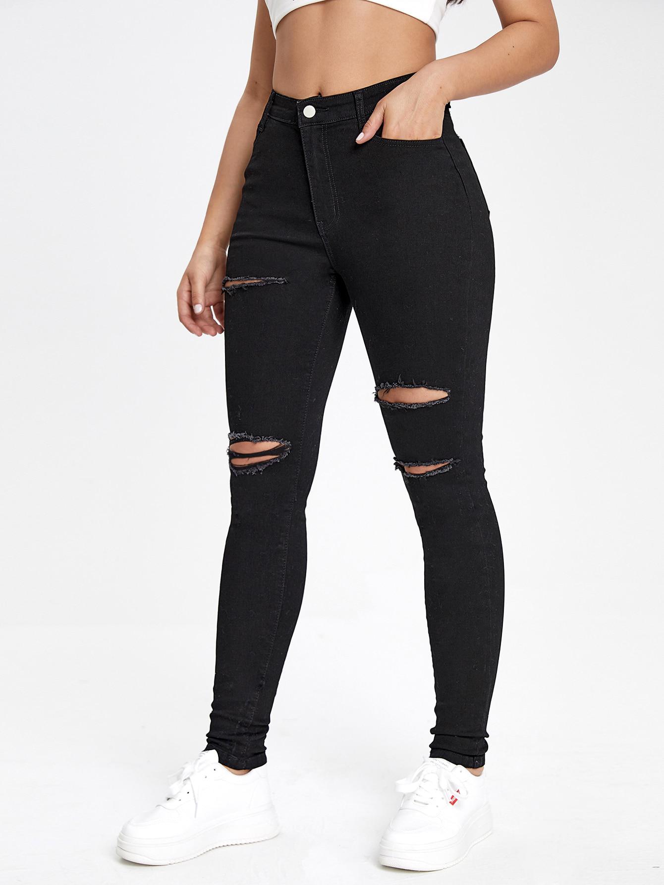 CZARNE SPODNIE JEANS