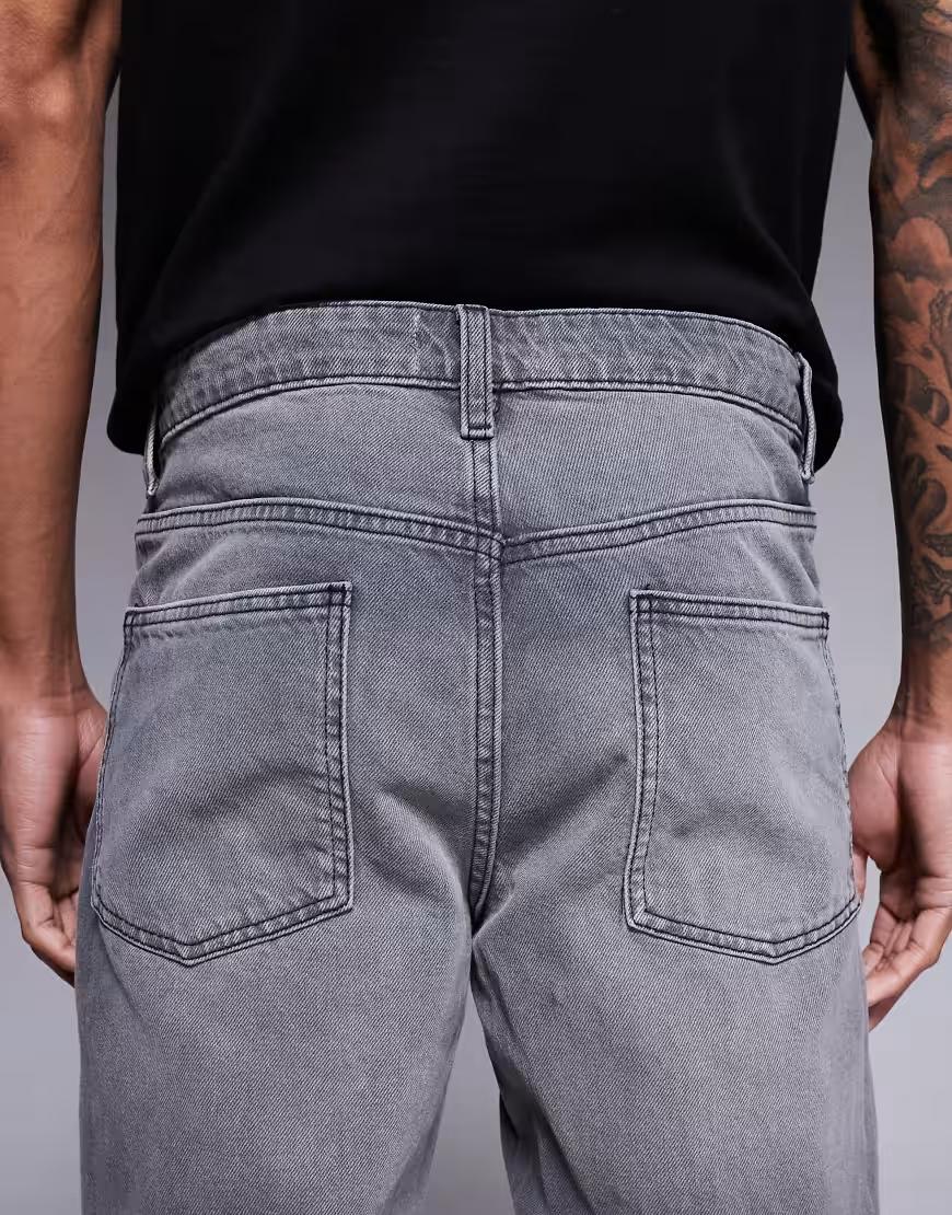 szare proste spodnie jeans