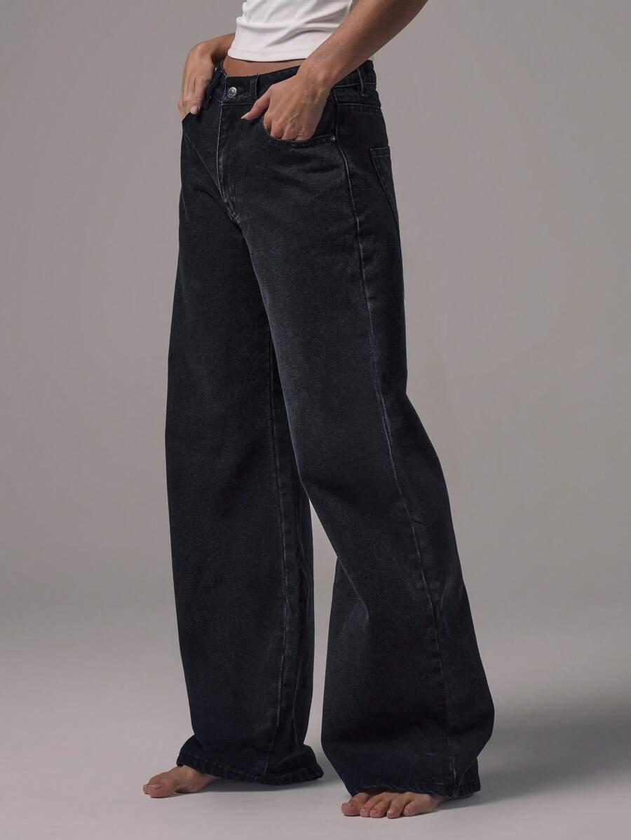 CZARNE SPODNIE JEANS