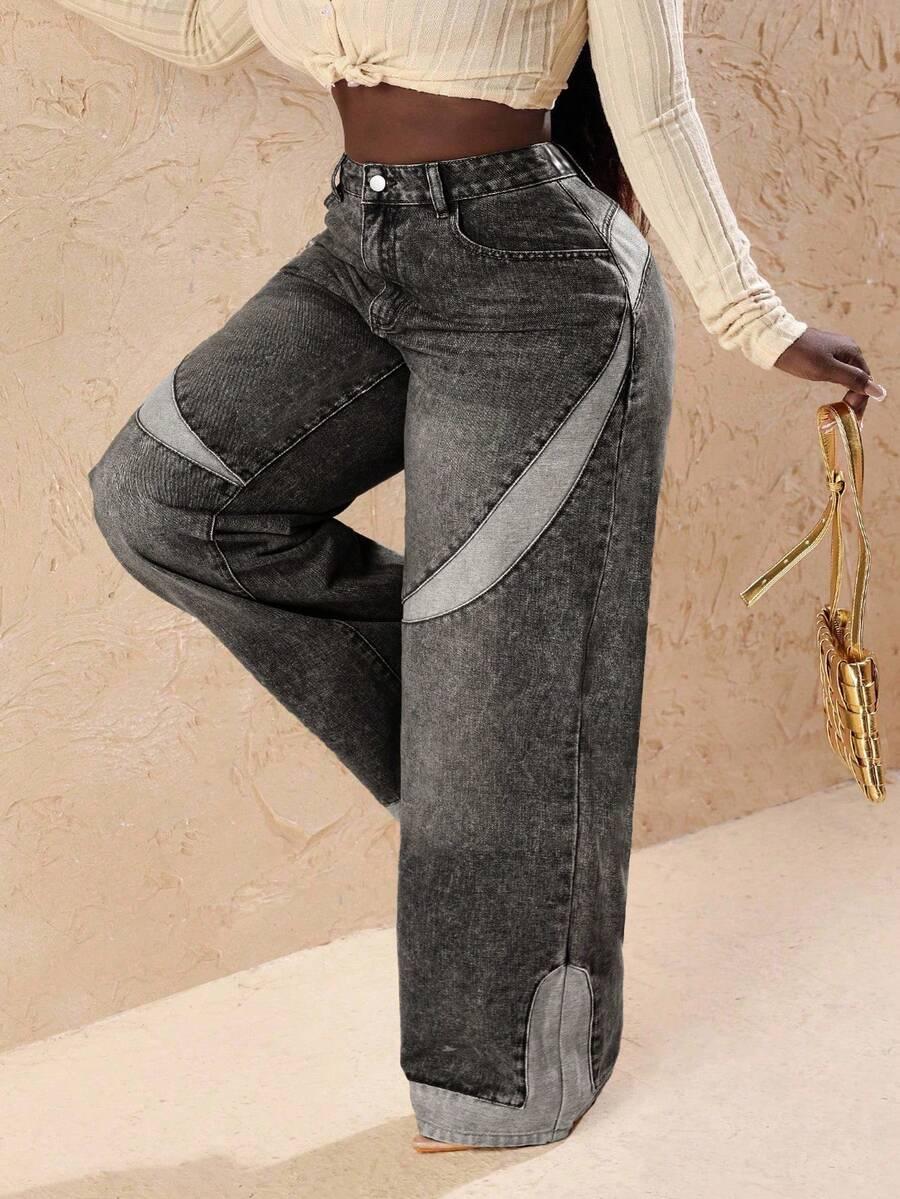 szarE SPODNIE JEANS
