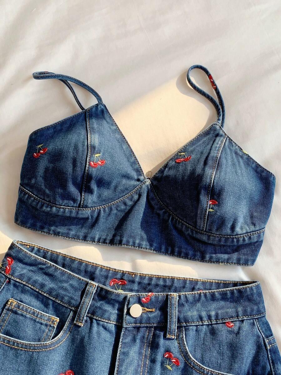 NIEBIESKI JEANSOWY TOP 