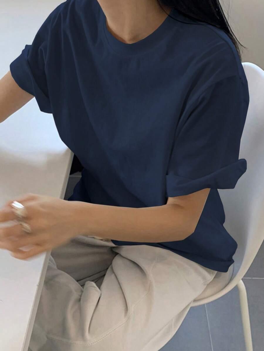 GRANATOWY T-SHIRT BASIC