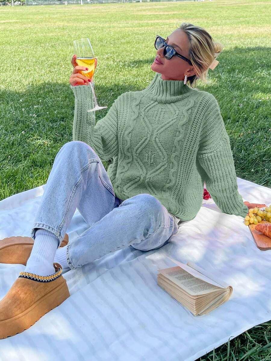 zielony sweter golf