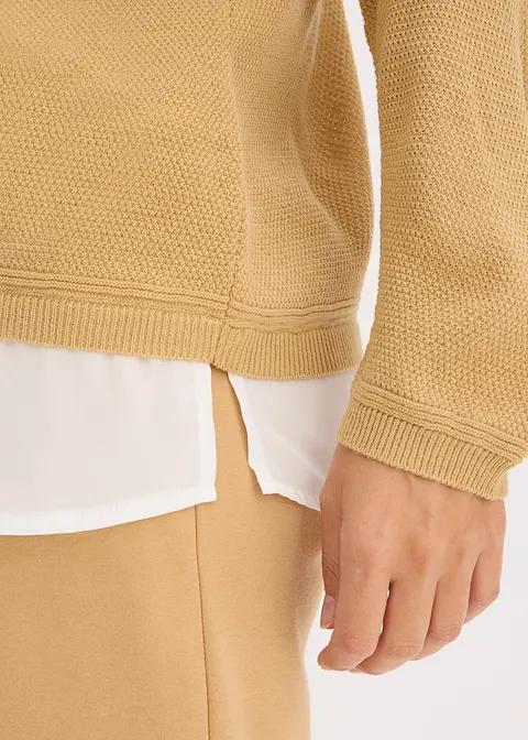 SWETER Z WSTAWKĄ KOSZULI
