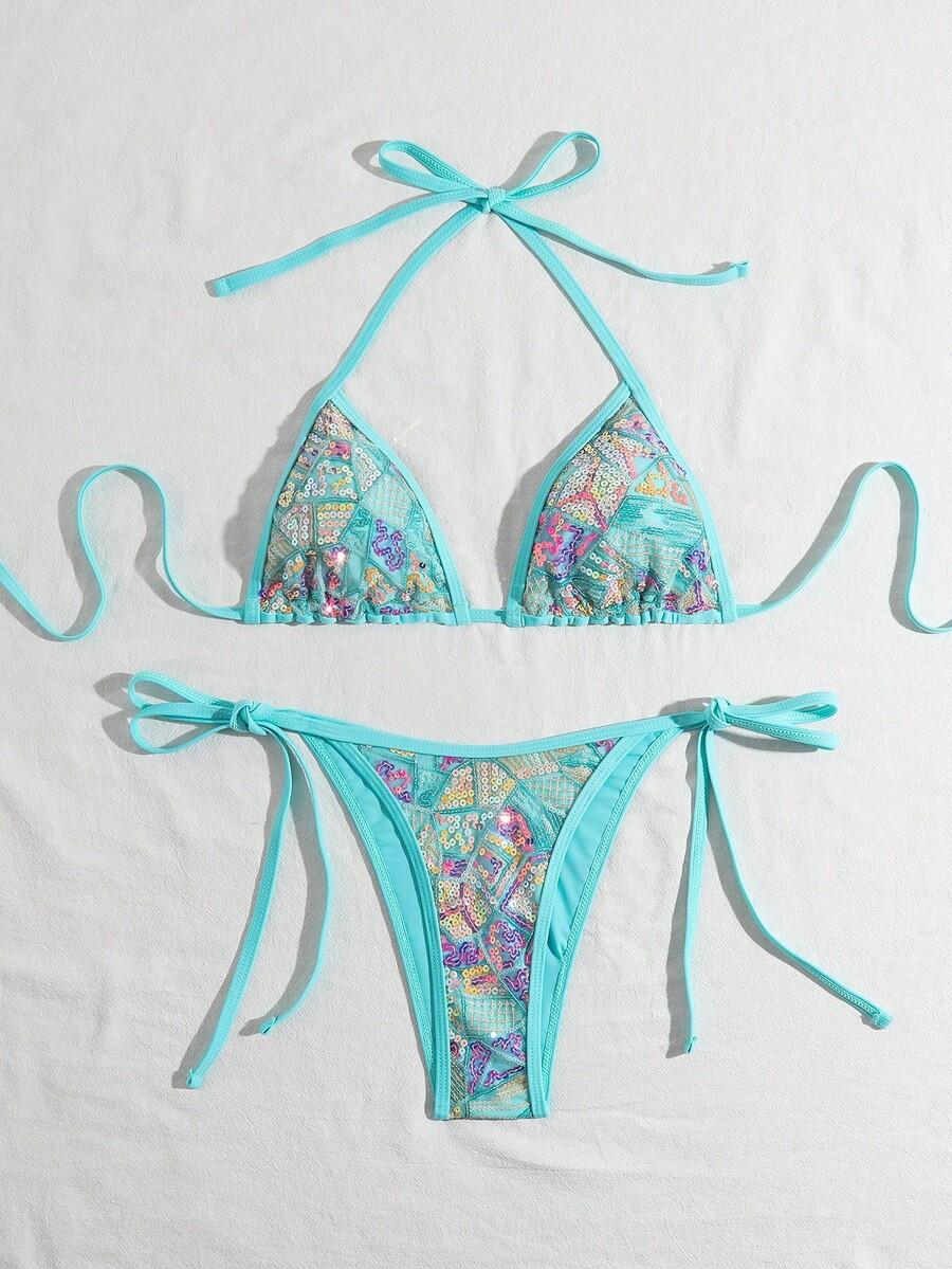 BIKINI DAMSKIE DWUCZĘŚCIOWE CEKINY