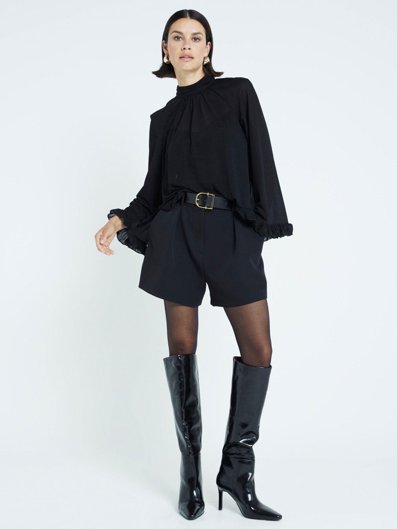 RIVER ISLAND SZYFONOWA BLUZKA ZE STÓJKĄ
