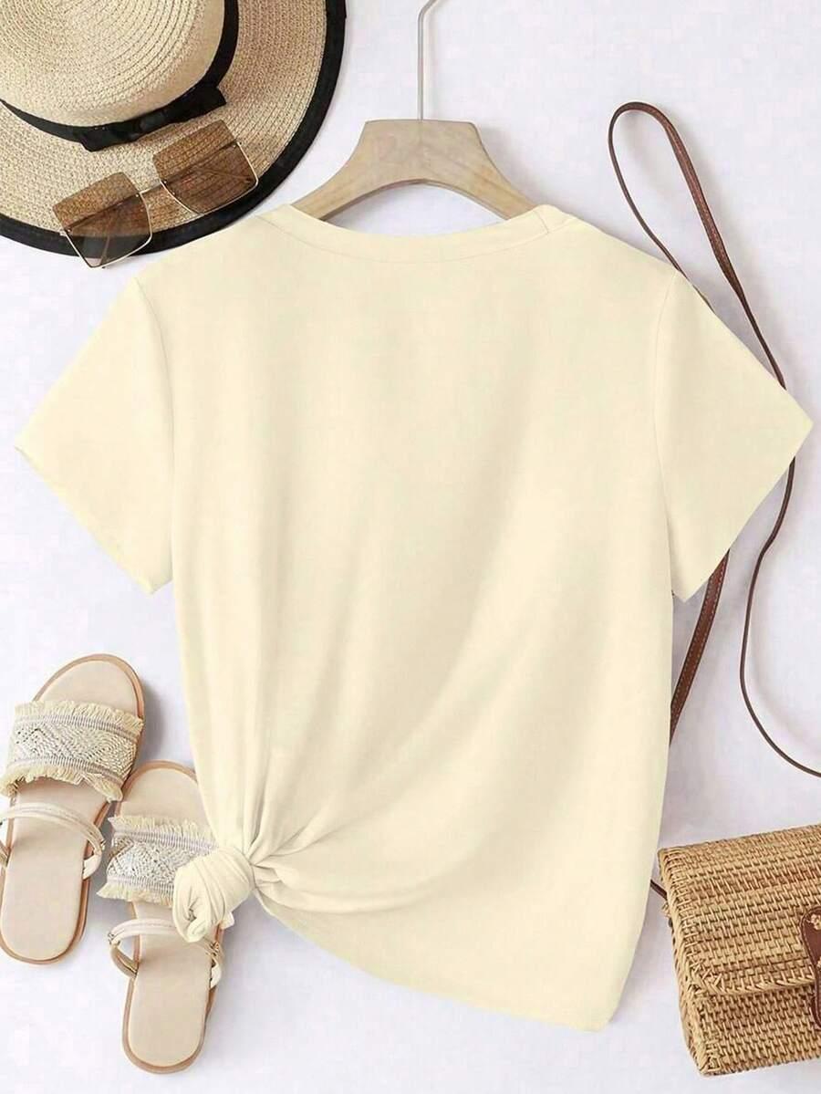 żółty t-shirt nadruk