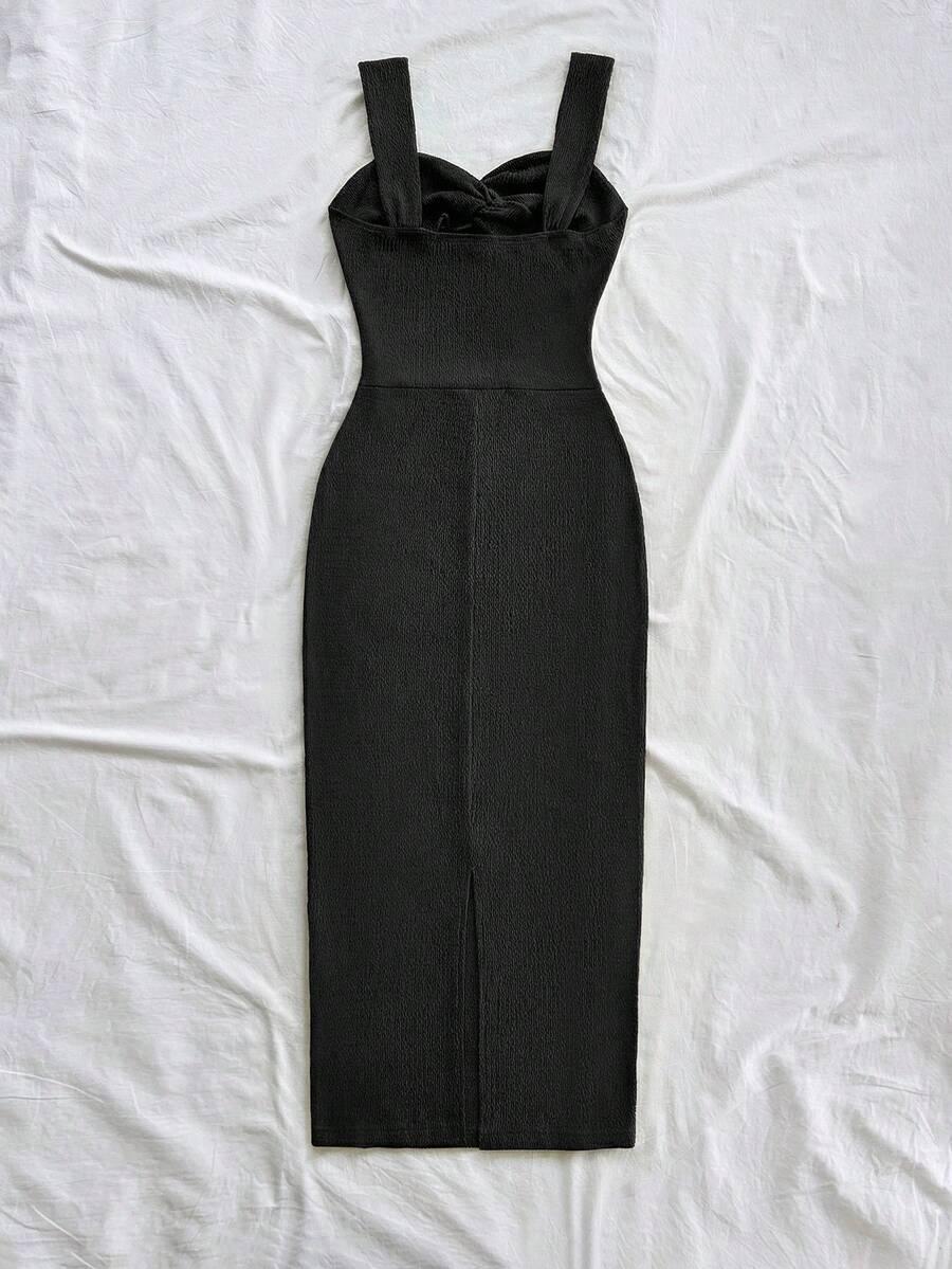 CZARNA SUKIENKA MAXI 