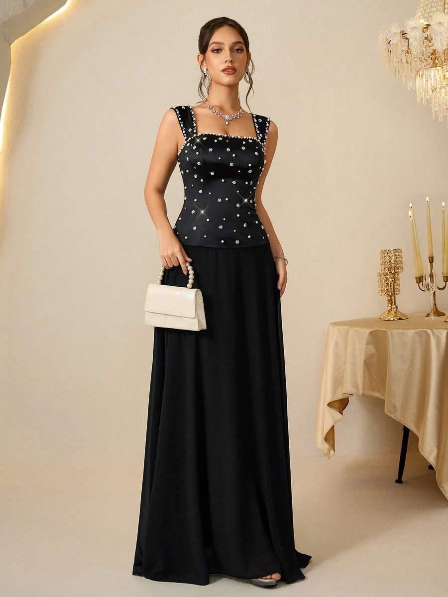 CZARNA MAXI SUKIENKA