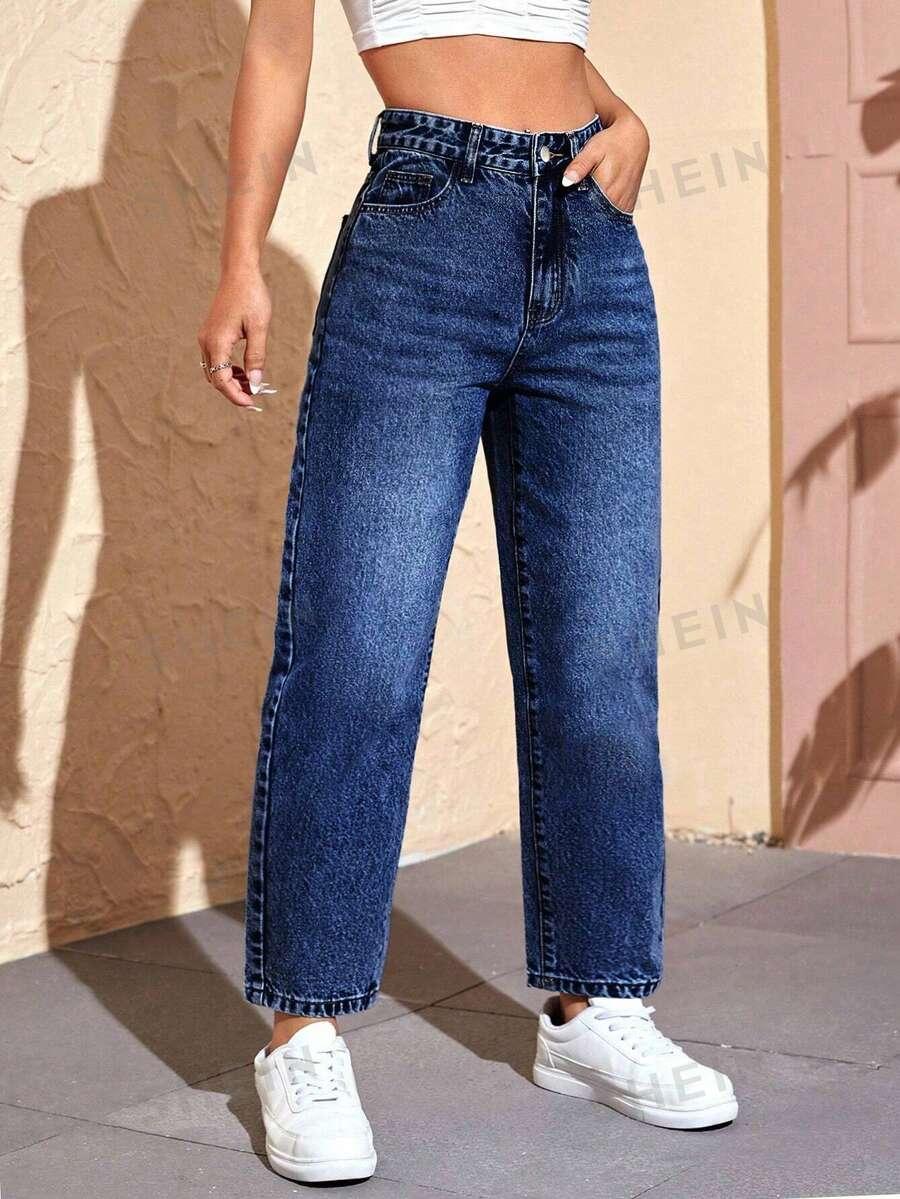 niebieskie spodnie jeans 