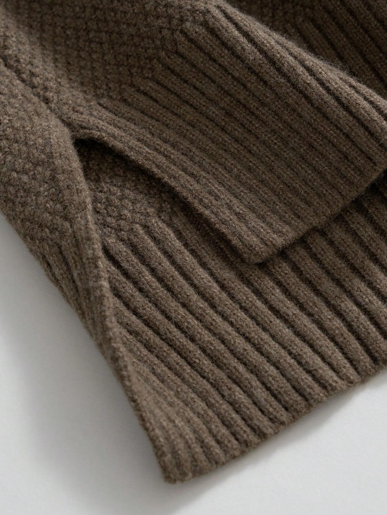 BRĄZOWY SWETER DŁUGI RĘKAW