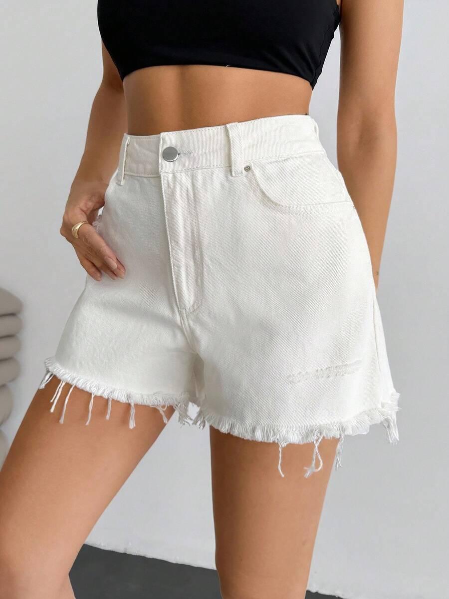BIAŁE SPODENKI JEANS