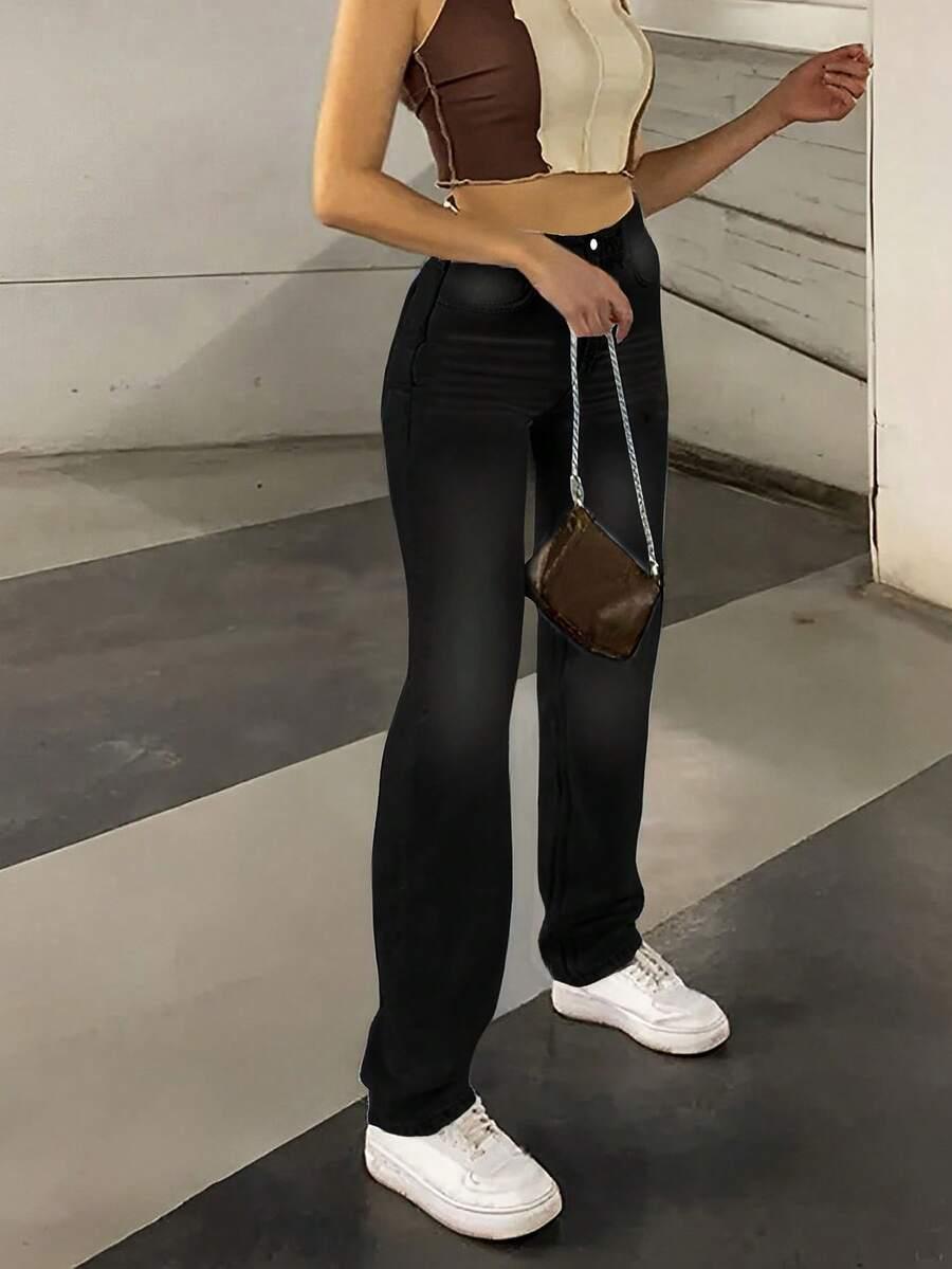 CZARNE SPODNIE JEANS
