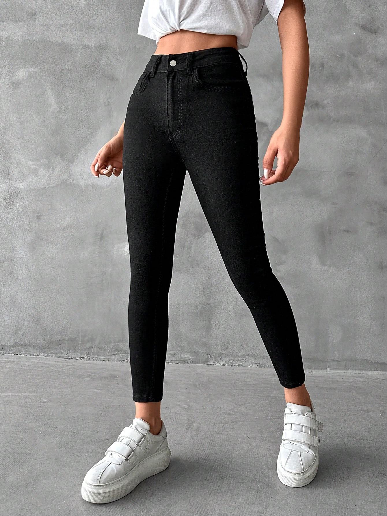 CZARNE SPODNIE JEANS