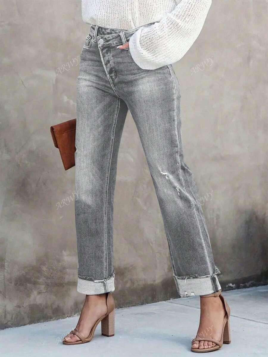 szare spodnie jeans