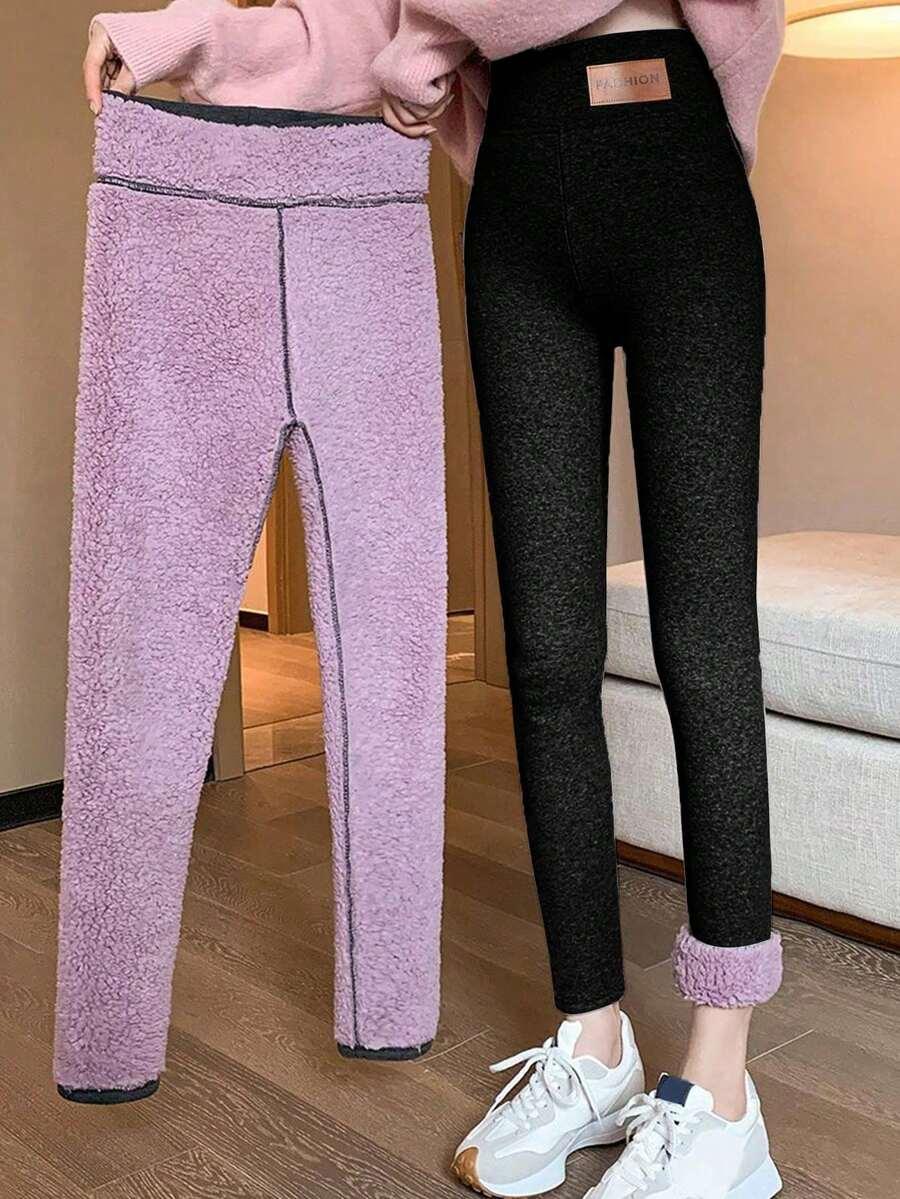 CZARNE OCIEPLANE LEGGINSY WYSOKI STAN 
