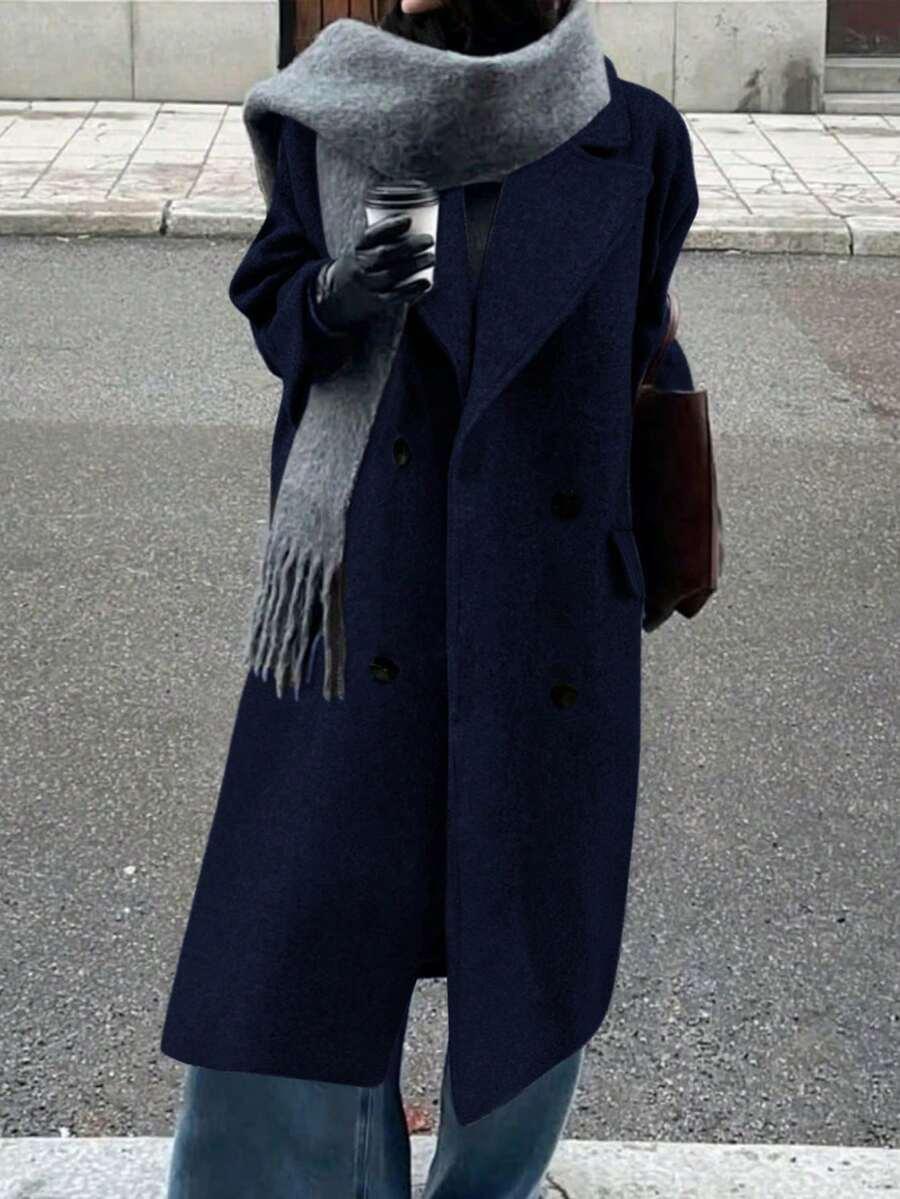 czarny klasyczny płaszcz