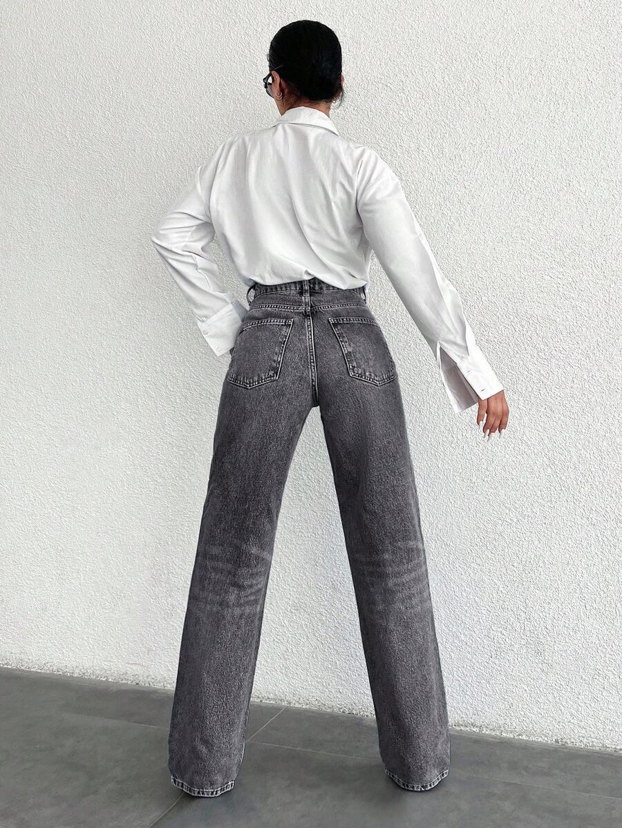 SZARE SPODNIE JEANS 